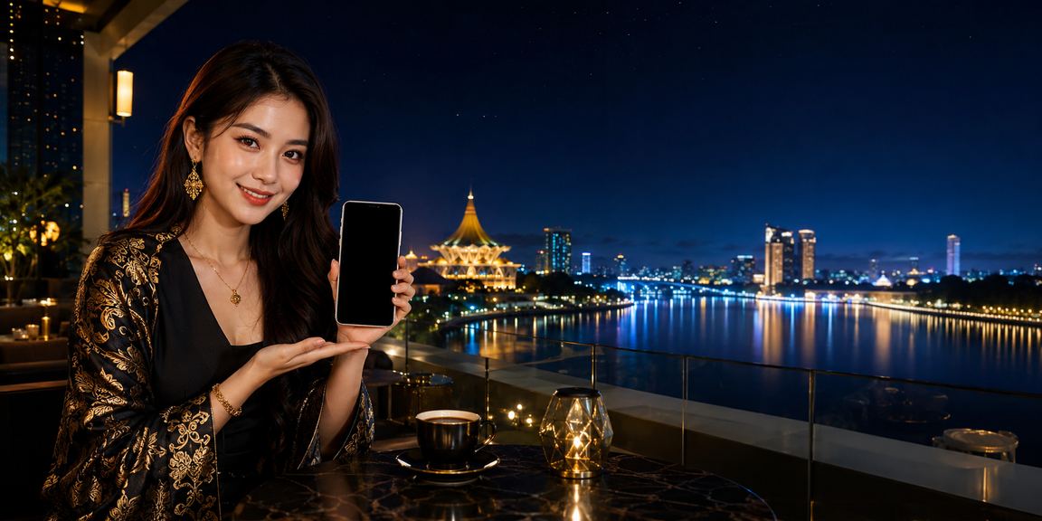 Pengguna Kuching mengakses meja kasino langsung baccarat melalui telefon pintar